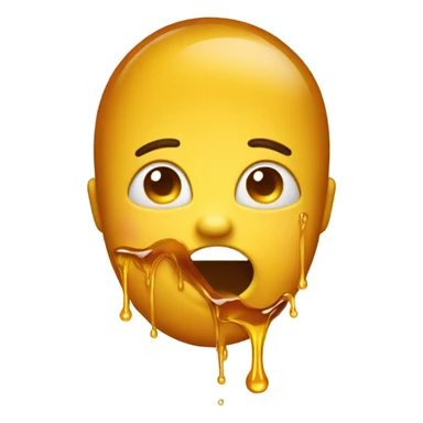 Emoji face with honey coming out of his mouth sticker