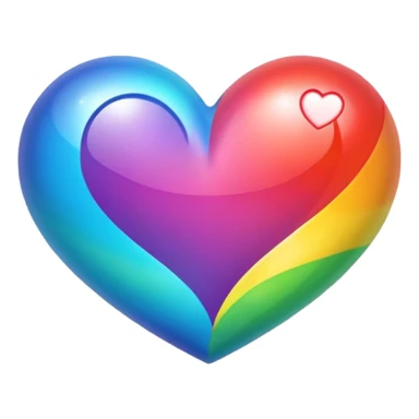 Rainbow heart sticker