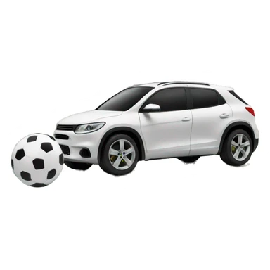 car playing with a soccer in a stadium sticker