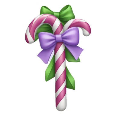 Lilac Candy cane with a Lilac bow sticker