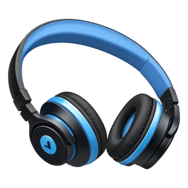 Black and blue and white headphones as seen from the side view  sticker