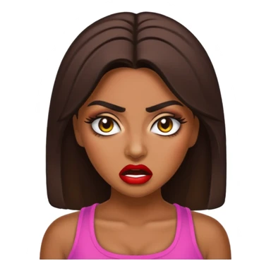 Original emoji style, of angry Huda from love island USA sticker