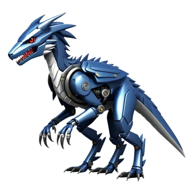 Edgy Futuristic Mechanical Sergal-raptor-nargacuga-vernid, full body sticker