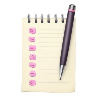 Light pink to do list with pen sticker