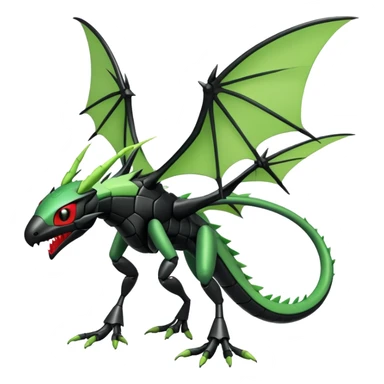 Gothic Black Edgy Futuristic Flygon-Scyther-Fakemon-creature Full Body sticker