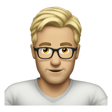 White Dad dirty blonde hair with glasses on couch reading  sticker