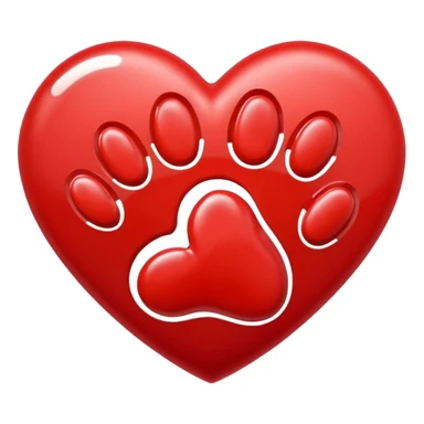 heart with a dog paw print sticker