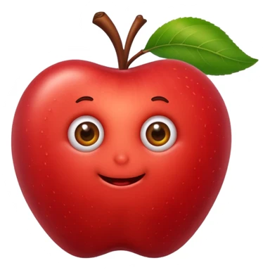 Worm peeking from apple sticker