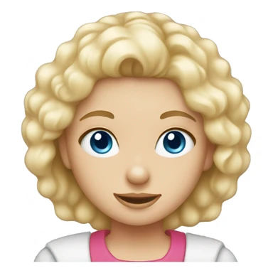 Blonde girl blue eyes holding spitz  sticker