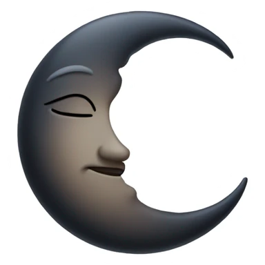 crescent moon with a delicate face sticker