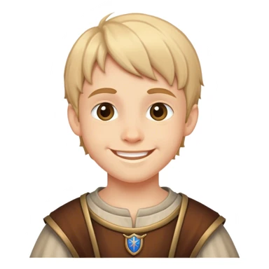 happy medieval boy smiled sticker
