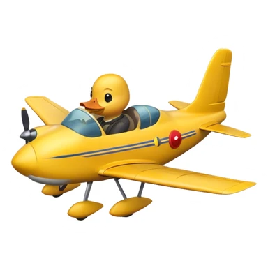 Yellow duck flying a plane sticker