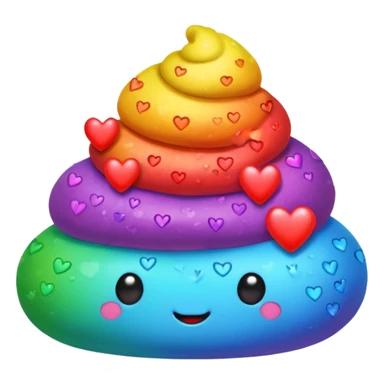 A rainbow poo with hearths  sticker