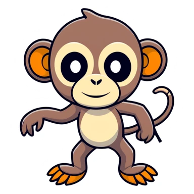 A monkey with Xenomorph features, elongated head, black exoskeleton, and biomechanical appearance sticker