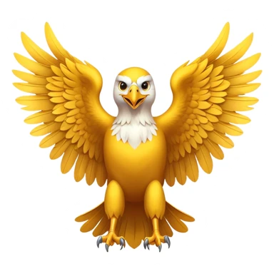 yellow eagle with a big smile wings spread sticker