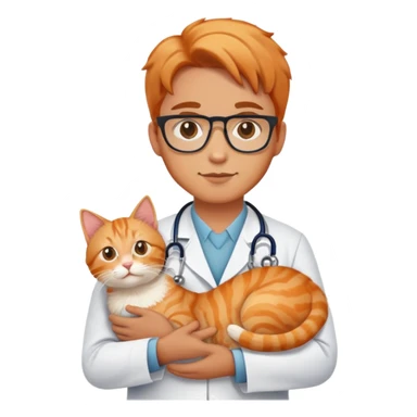 Doctor holding cat sticker