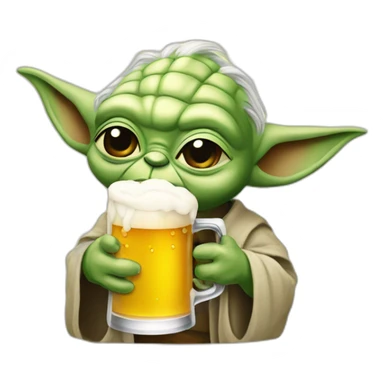 Yoda dring a beer sticker