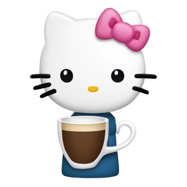 Hello kitty drinking a cup of coffee  sticker