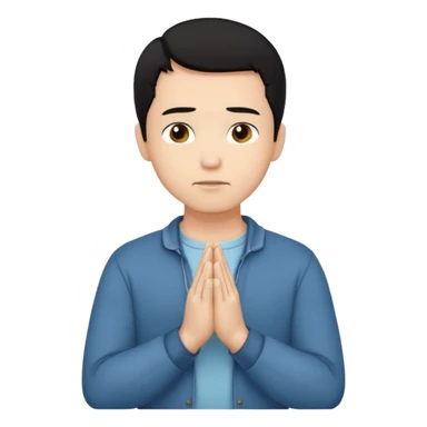 A man prayering with black hari skin colour white and with casual dress sticker