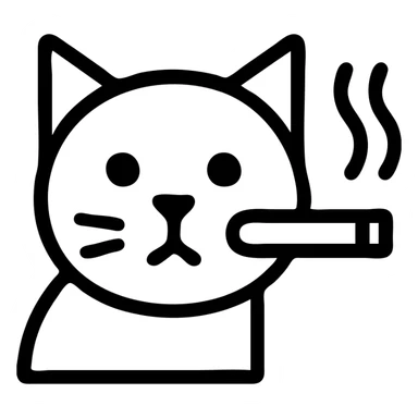 cat with sigarette sticker