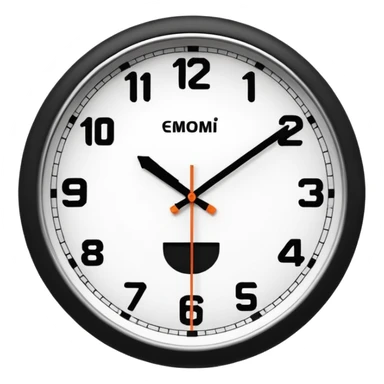wall clock showing 8 am sticker
