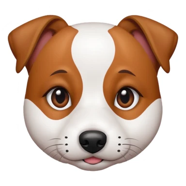 Chien jack Russel blanc avec deux tache marron sur ses yeux île dort en boule  sticker