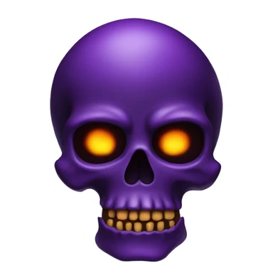 black skull in purple fire sticker