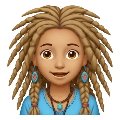 dreadlock hippie girl sticker
