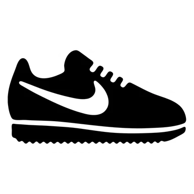 Nike Cortez sneakers, with a retro design sticker