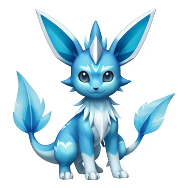 Shiny Cool Glaceon-Vaporeon-Fakemon-hybrid-fusion- full body sticker