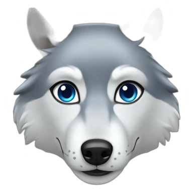 Female grey wolf blue eyes sticker
