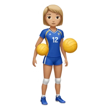 volleyball short hair girl full body sticker