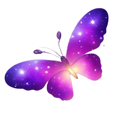 sparkly starry glowing purple-gradient nebula galaxy butterfly sticker