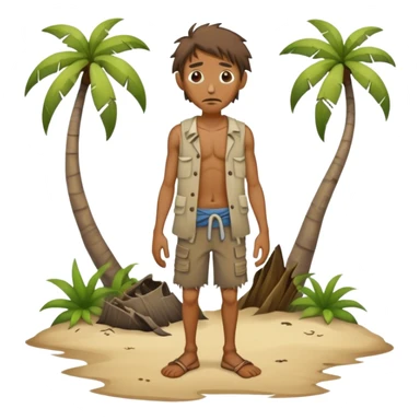 A starving man on a deserted island sticker