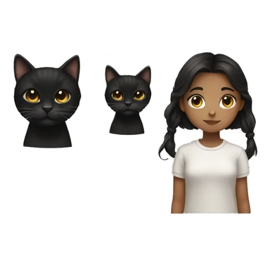 Brown-eyed girl with dark hair and a black cat sticker