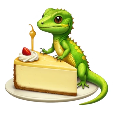 Lizard with cheese cake sticker