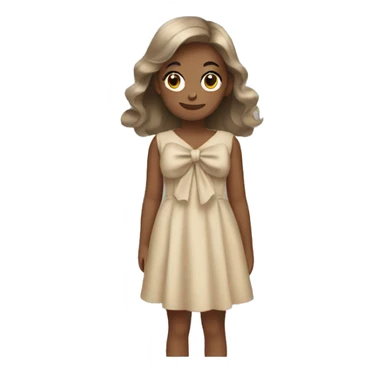 Beige bow dress sticker