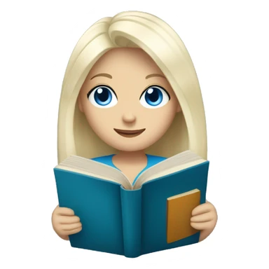 A blonde with white hair and blue eyes who holds books sticker