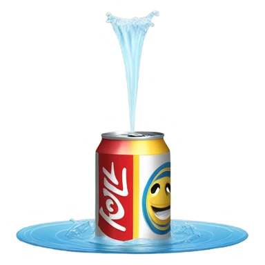 Beer can with a hole in the middle spraying like a fountain  sticker