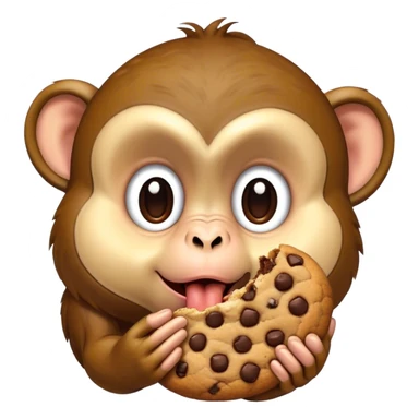Monkey licking cookie sticker