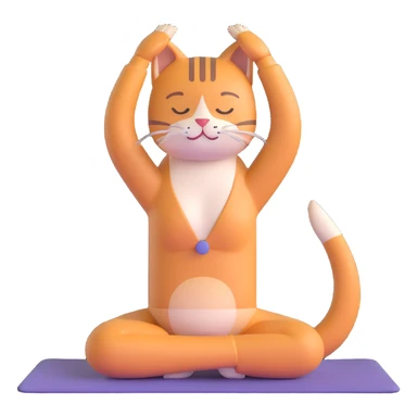 cat doing yoga camel pose with arched back sticker