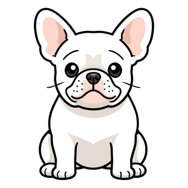 Light gray French bulldog sticker