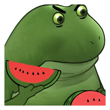 Shrek holding watermelon  sticker