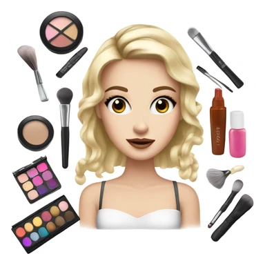 Makeup kit and a girl( white) sticker