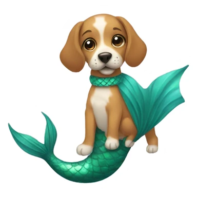 Dog with mermaid tail sticker