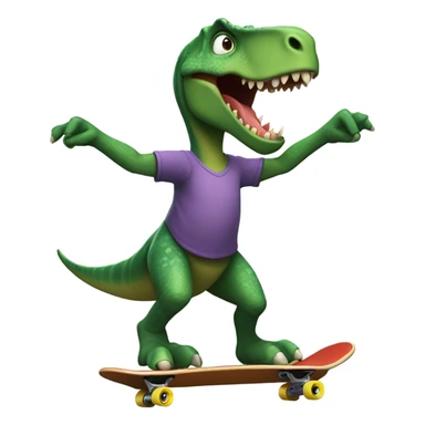 Dino on skate  sticker