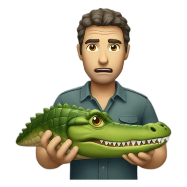 an angry man who is eating a crocodile sticker