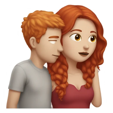 me kissing a red head girl sticker