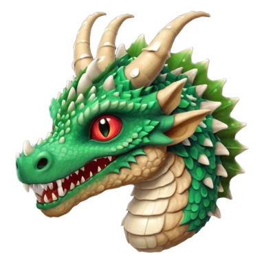 poisonous mushroom dragon beast portrait, head and shoulders only, small dragon face, mushroom cap scales, glowing green spores, sharp teeth, fantasy animal monster vibe, 3D cartoon, mobile game icon style, clean background, no text, no watermark

 sticker