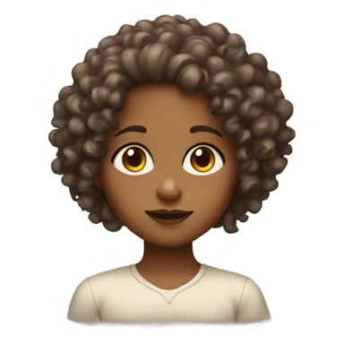 curly haired brown girl with brown eyes side eye  sticker